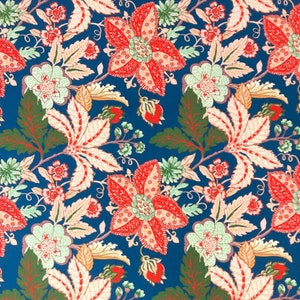 Retro Floral Upholstery Fabric Vibrant Boho Flowers Print Material Home Decor Curtain Furniture Chair Sofa Fabric by the Yard
