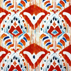 Tribal Ikat Upholstery Fabric Bohemian Rust Abstract Watercolor Ikat Print Home Decor Curtain Chair Sofa Furniture Fabric by the Yard image 2