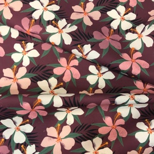 Boho Floral Upholstery Fabric by the Yard, Pastel Modern Abstract Flowers and Leaves Print Decorative Furniture Chair Sofa Upholstery Fabric