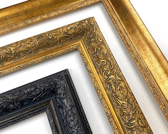 TV Frame for Samsung The Frame, Gold Black Ornate Bezel Frame, Custom Hisense Canvas TCL TV Cover for 32, 43, 50, 55, 65, 75, 85 inch