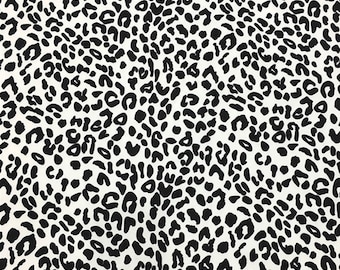 Black & White Leopard Sequin net Tissu par mètre 130 cm largeur