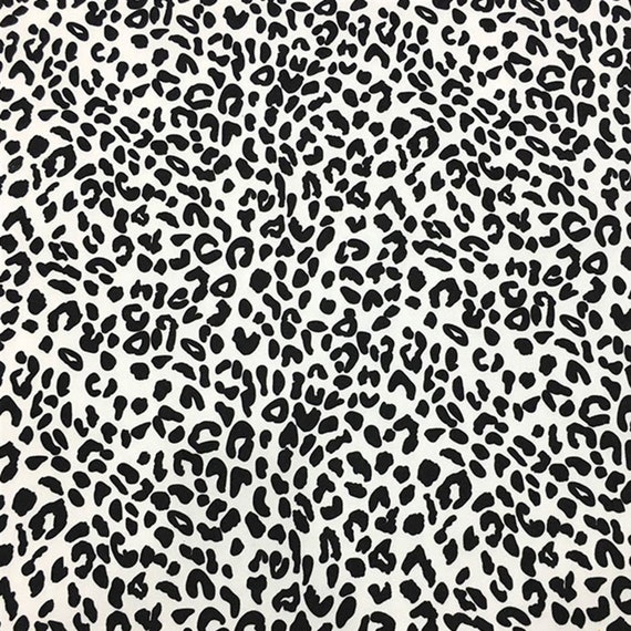 Black and White Leopard Fabric by the Yard Cheetah Animal Etsy