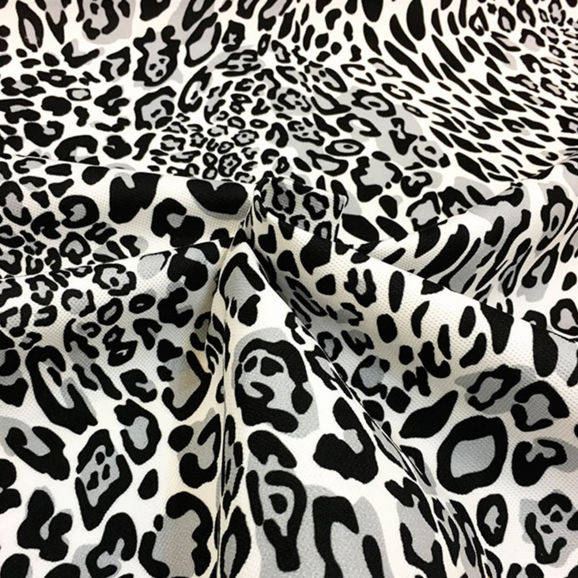 Leopard Print Fabric by the Yard Black White Grey Cheetah Etsy
