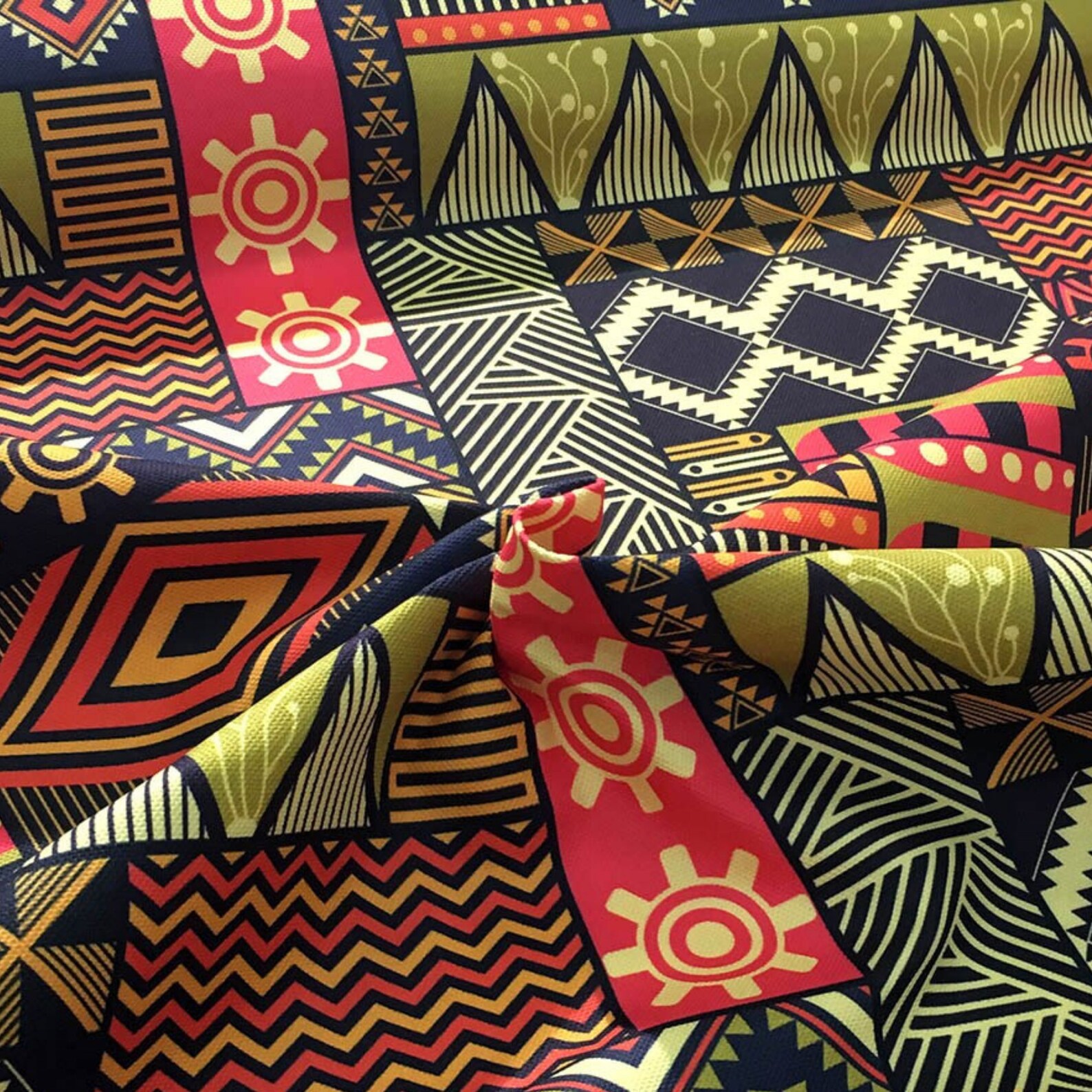 Tribal African Upholstery Fabric by the Yard Red Boho Ethnic Etsy