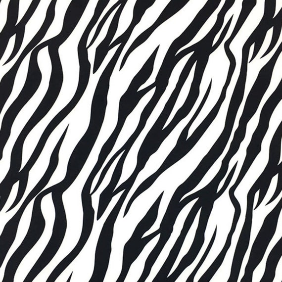 Zebra Print Upholstery Fabric Black and White Animal Print Home