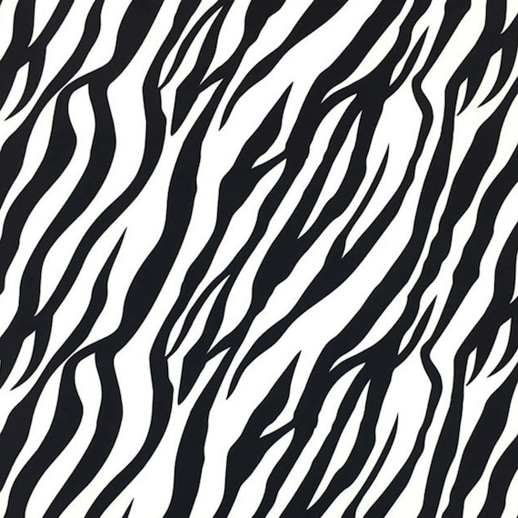 Zebra Print Upholstery Fabric Black and White Animal Print Etsy Canada