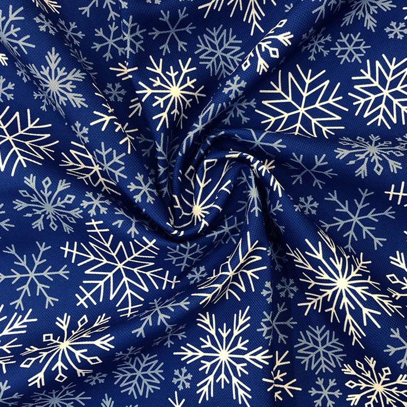 Snowflake Fabric by the Yard Christmas Fabric with White Etsy