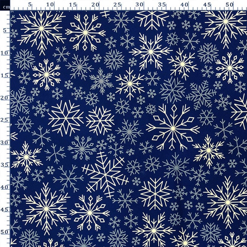 Snowflake Fabric by the Yard Christmas Fabric with White Etsy