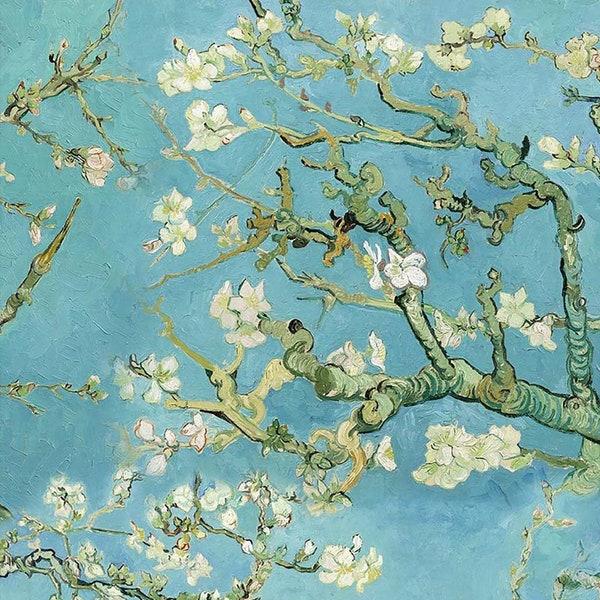 Van Gogh Almond Blossom Fabric Spring Trees Floral Art Print Home Decor Curtain Tapestry Furniture Chair Sofa Upholstery Fabric by the Yard