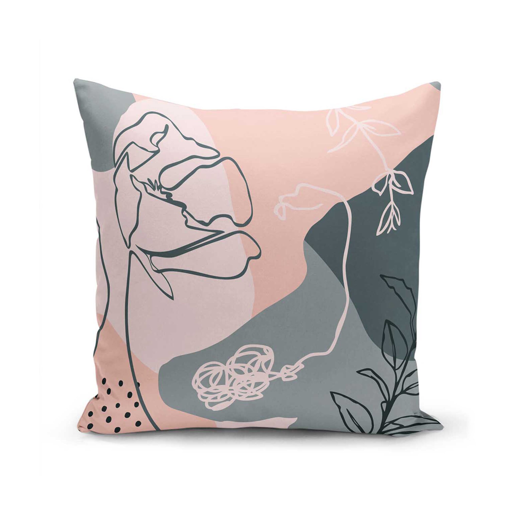 Abstract Boho Throw Pillow Covers Modern Pastel Woman Face Etsy
