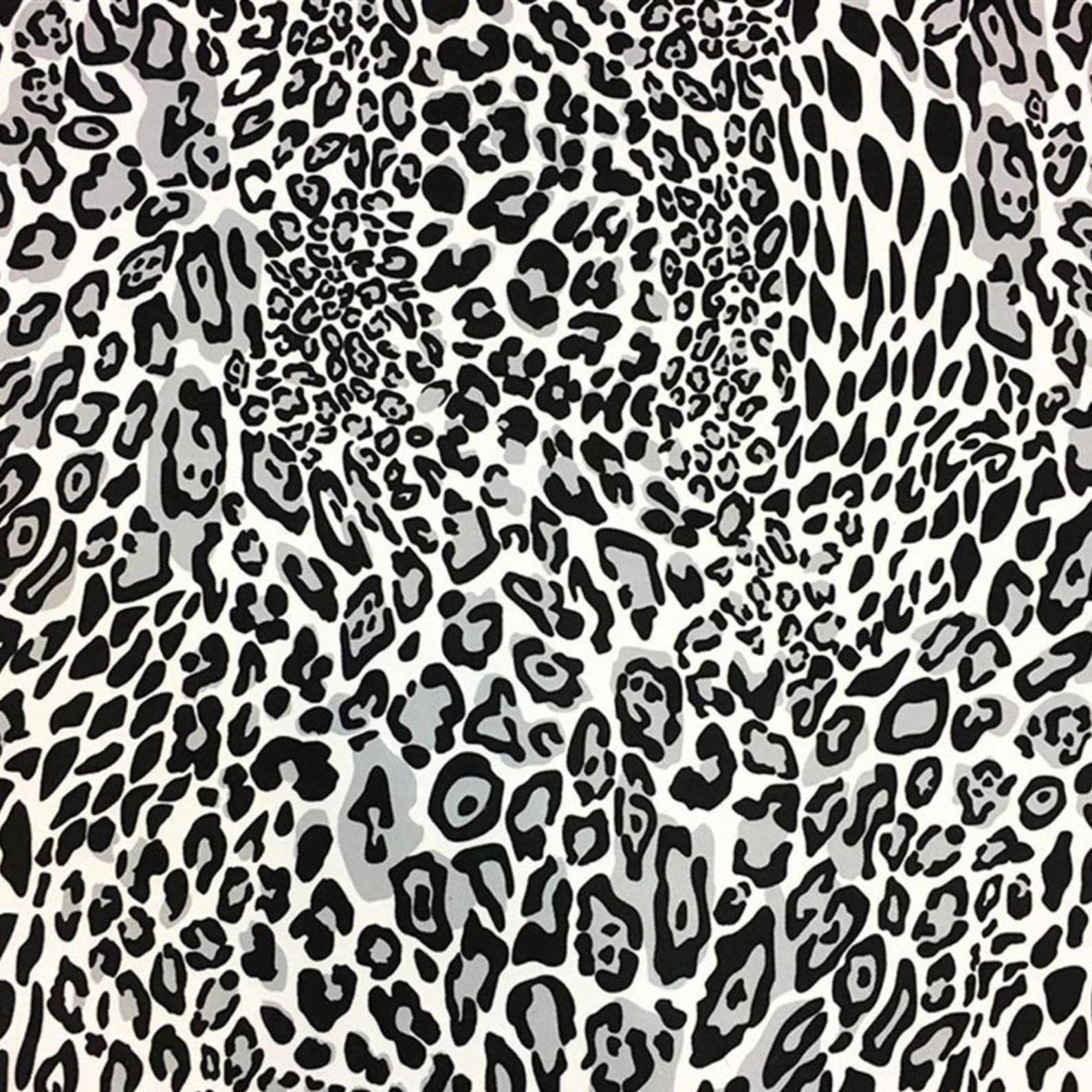 Leopard Print Fabric by the Yard Black White Grey Cheetah - Etsy