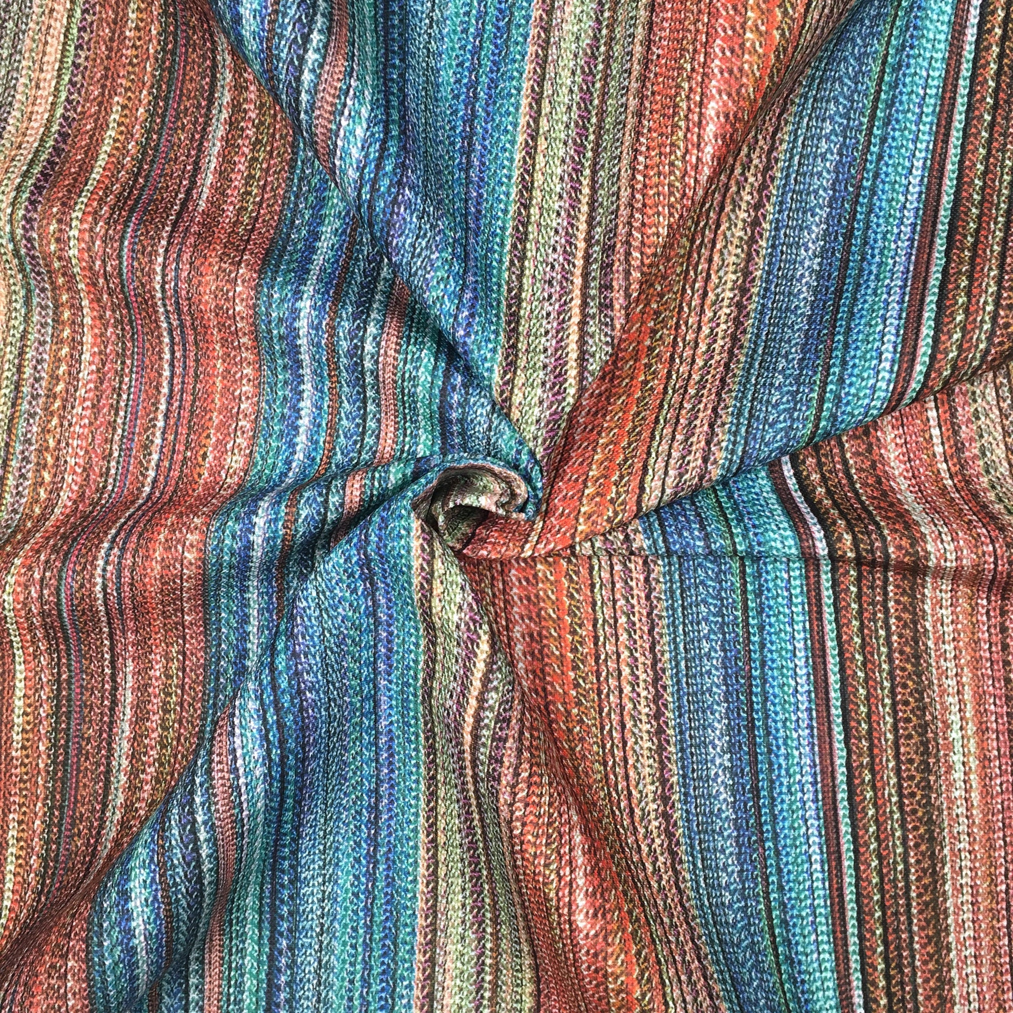 Bohemian Striped Fabric by the Yard Boho Orange Blue Brown Etsy