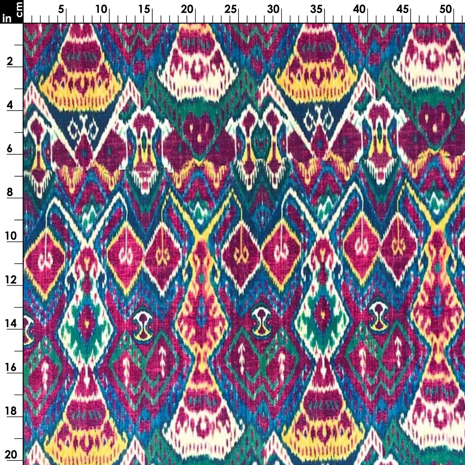 Ikat Kilim Pattern Fabric by the Yard Purple Blue Bohemian Etsy