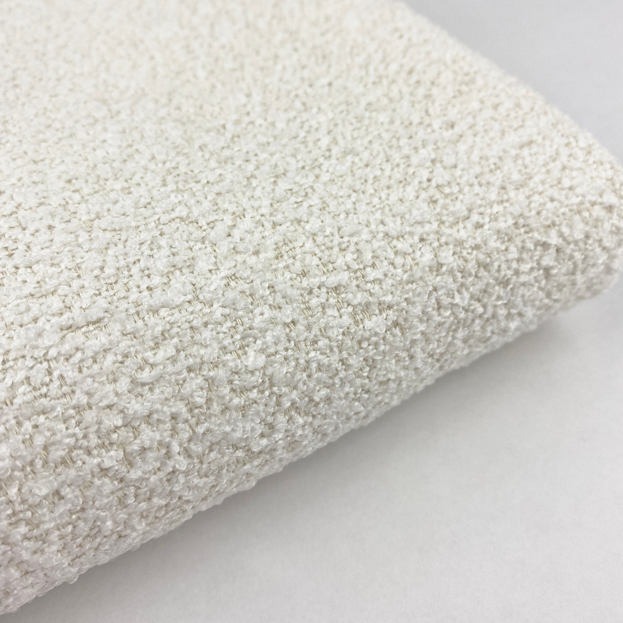 White Boucle Upholstery Fabric Textured Bouclé Home Textile Etsy UK