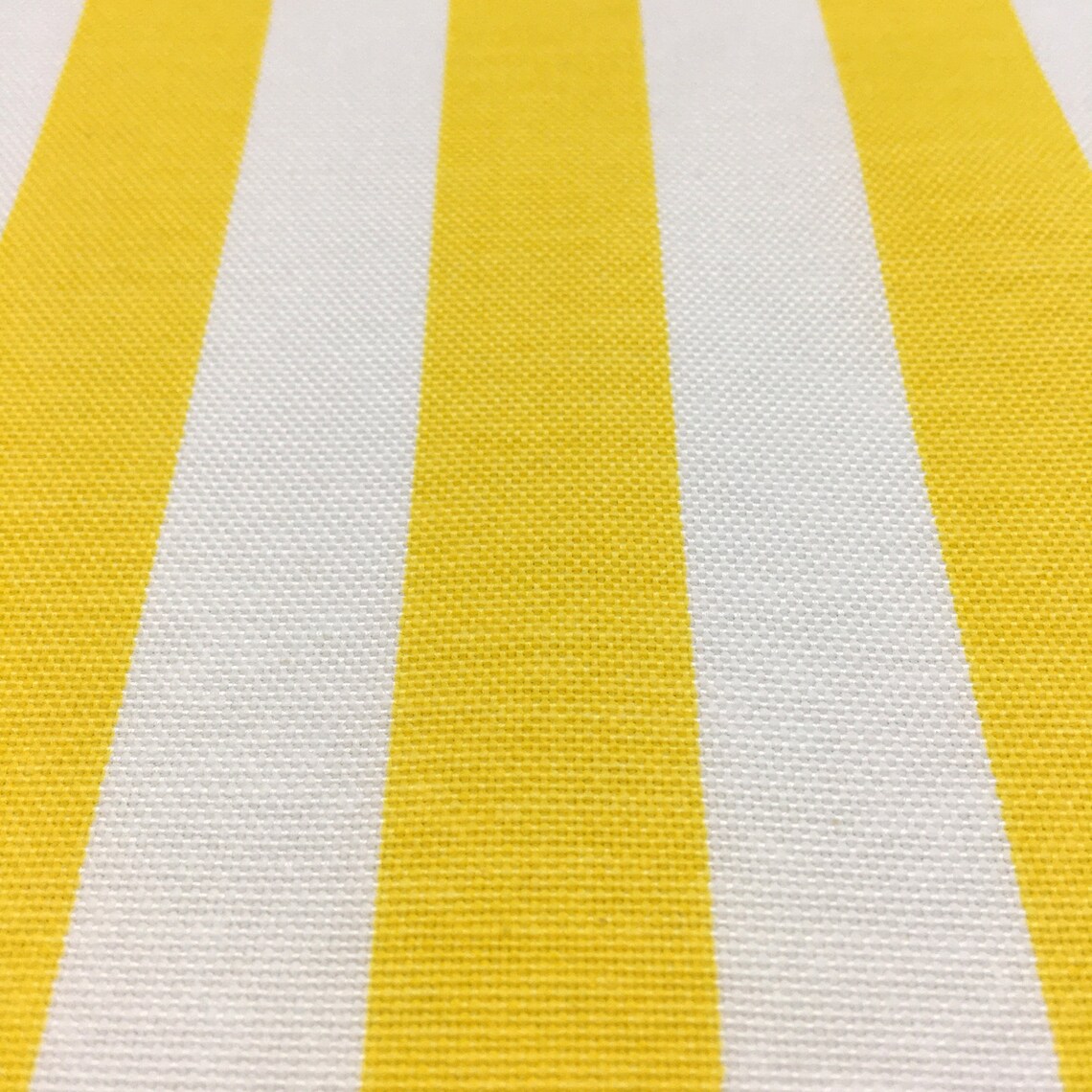 Yellow Striped Canvas Fabric by the Yard Waterproof Cotton Etsy