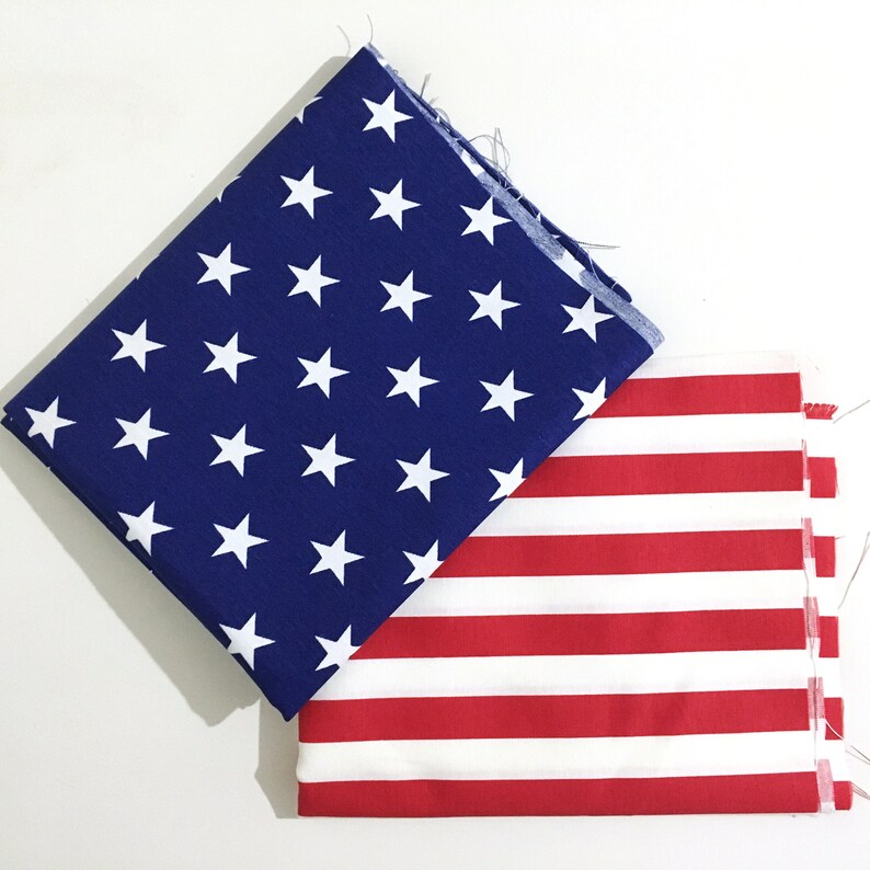 American Flag Fabrics by Yard Waterproof Cotton Canvas Etsy