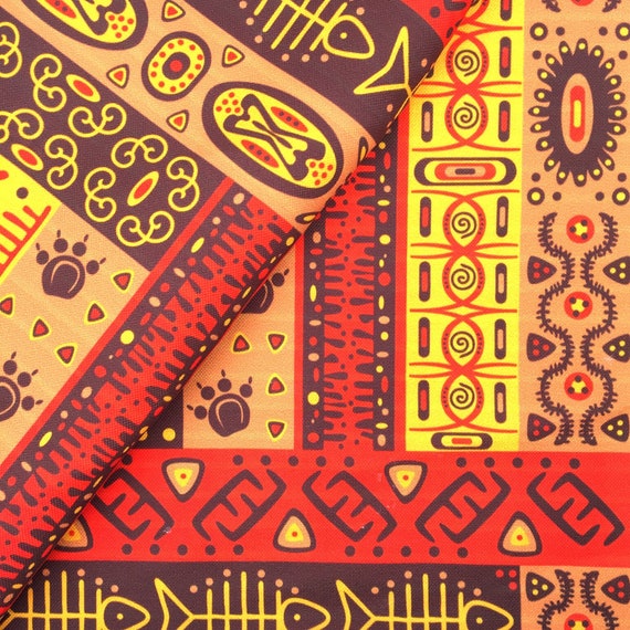 Maasai Black Tribal Ethnic African Upholstery Fabric / Domino