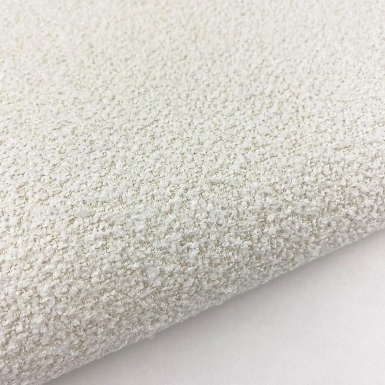 White Boucle Upholstery Fabric Textured Bouclé Home Textile Etsy Ireland
