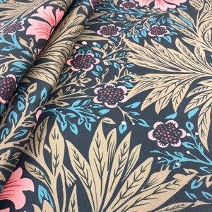 Floral William Morris Upholstery Fabric Pink Flowers Ornamental Art Print Home Decor Furniture Chair Sofa Tapestry Fabric by the Yard image 2