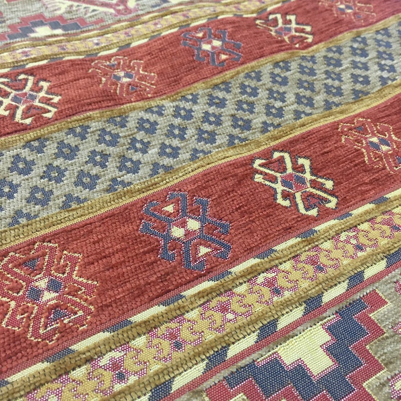 Upholstery Kilim Fabric by the Yard Turkish Boho Tribal Aztec | Etsy