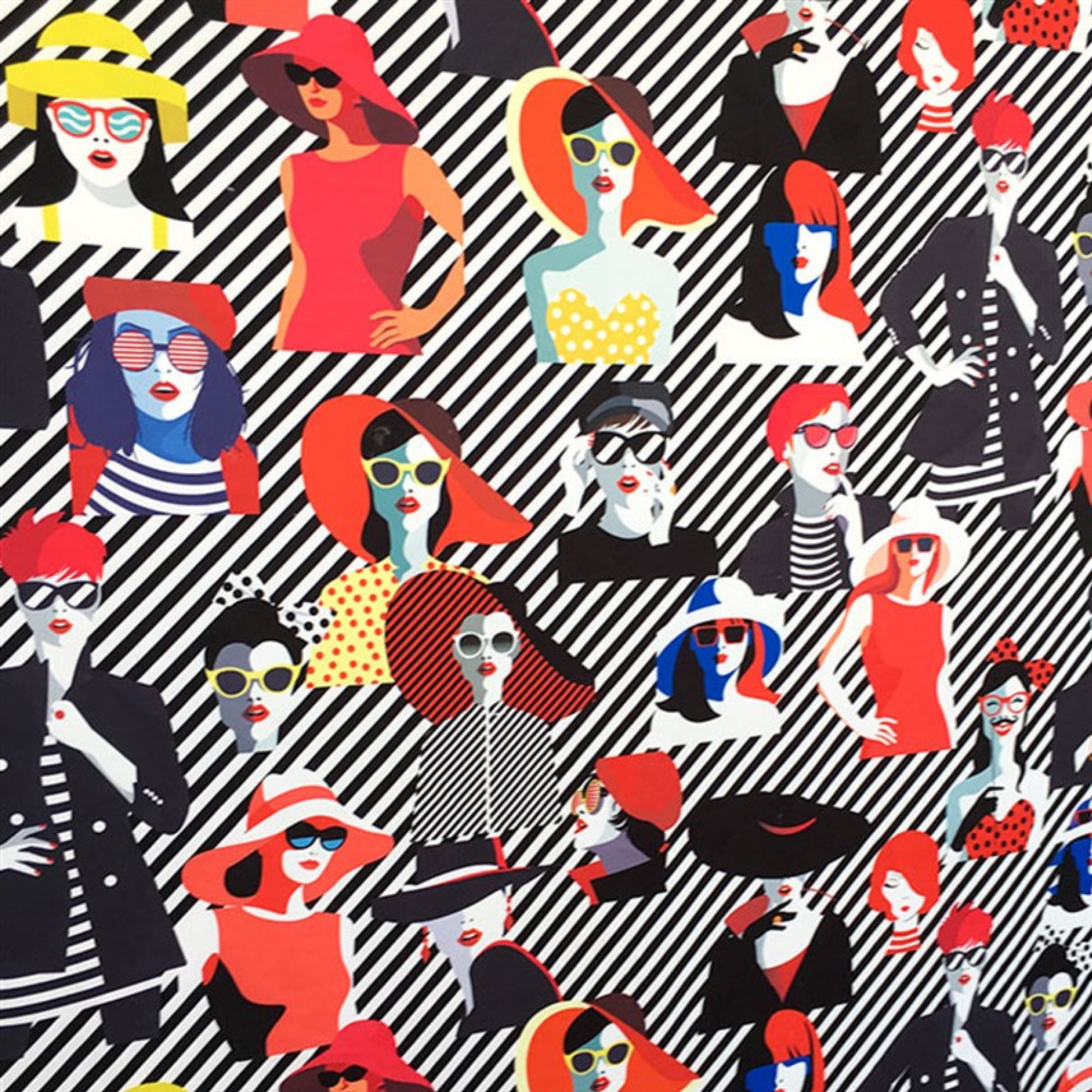 Fashion Fabric by the Yard Black and White Striped Pop Art