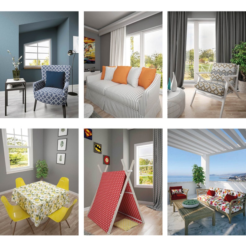 Houndstooth Canvas Fabrics Water Resistant Cotton Outdoor Etsy