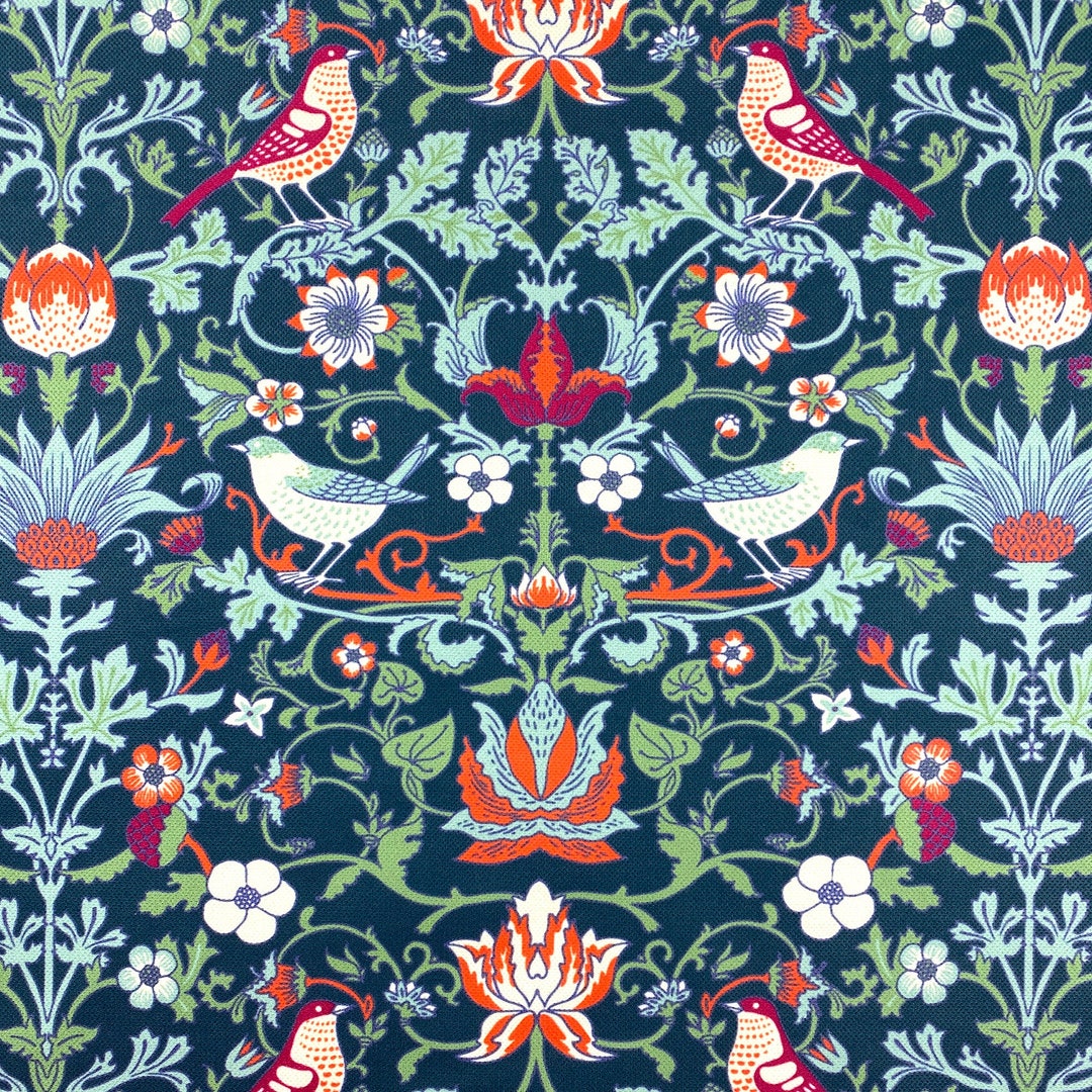 Bird Garden Upholstery Fabric William Morris Flowers Birds Floral Art ...