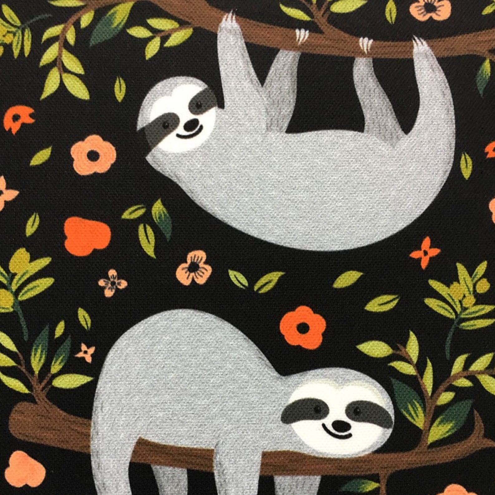 Sloth Upholstery Fabric by the Yard Tropical Trees and Etsy