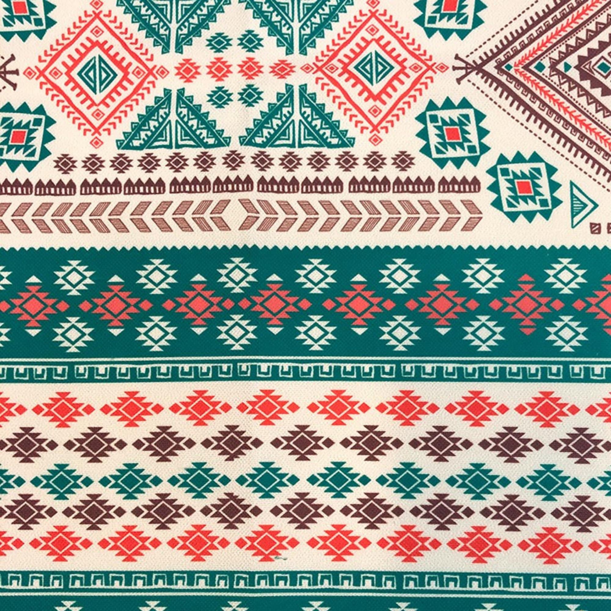 Boho Aztec Upholstery Fabric by the Yard Bohemian Green Red Etsy