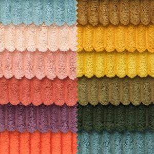 Corduroy Upholstery Fabrics, 2.5 Wide Wale Jumbo Cord Heavy Corduroy Velvet Material, Home Decor Furniture Chair Sofa Fabric by the Yard
