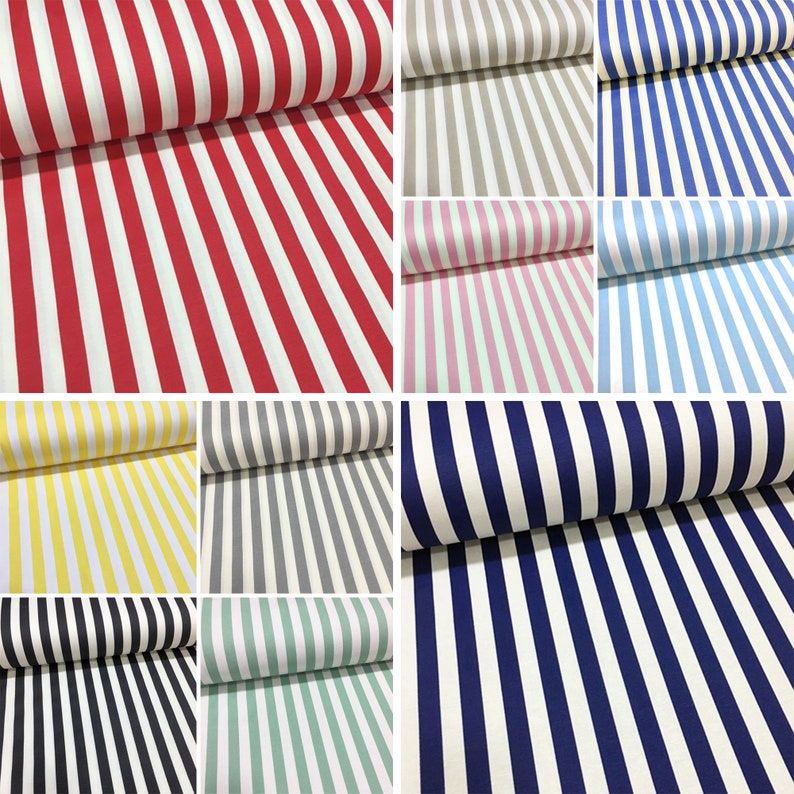 Striped Canvas Fabrics Water Repellent Cotton Outdoor Material - Etsy
