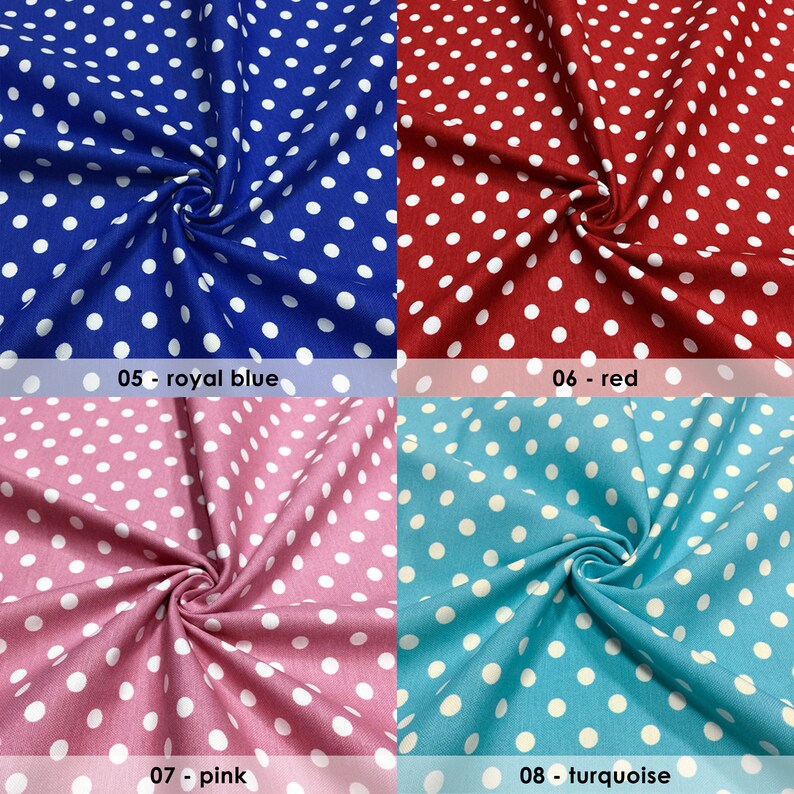 Polka Dot Canvas Fabrics by the Yard Water Repellent Cotton Etsy