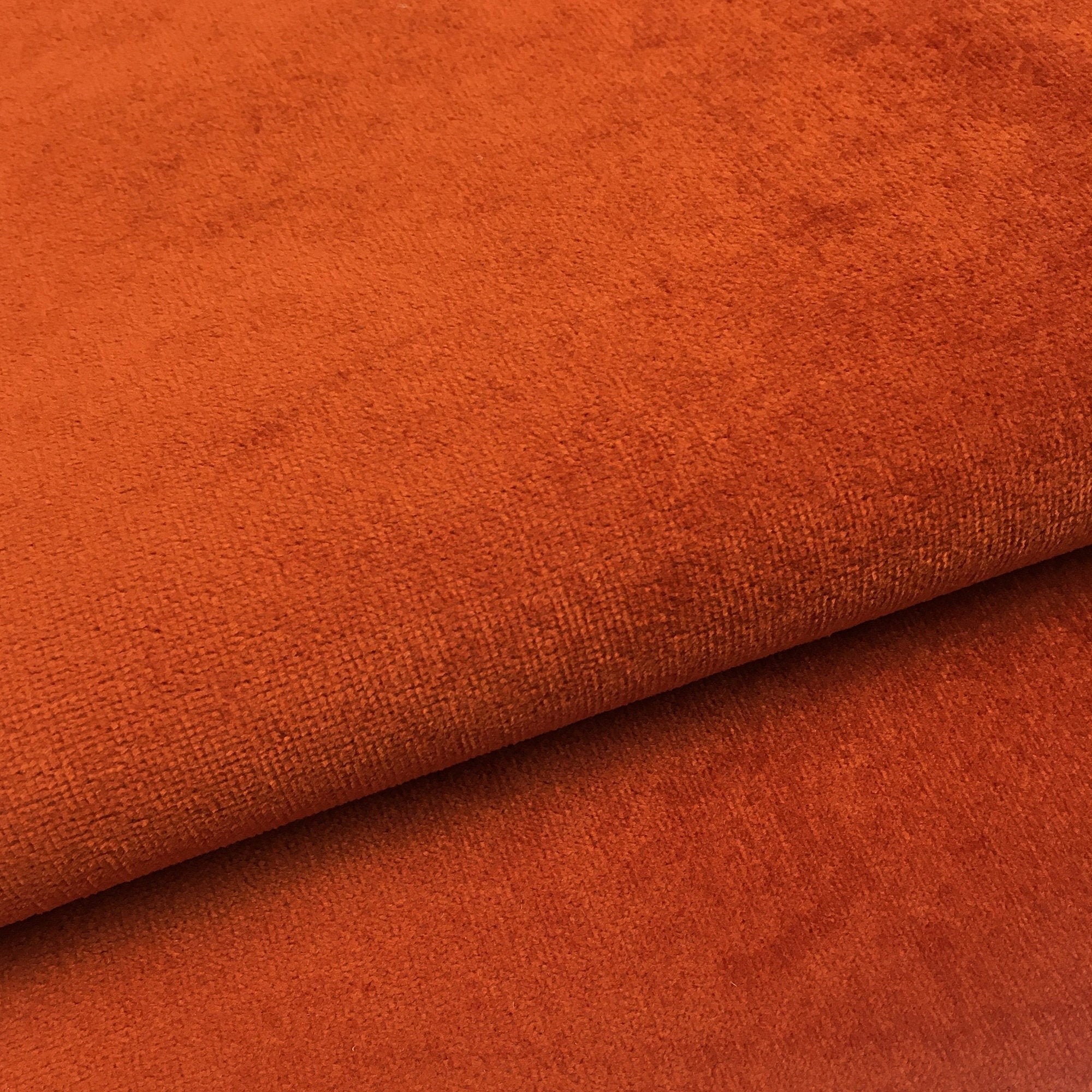 Orange Velvet Upholstery Fabric by the Yard Burnt Orange | Etsy