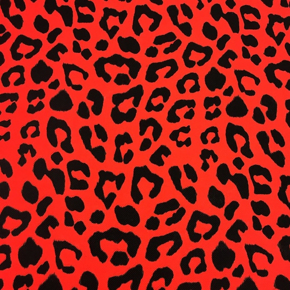 Red Leopard Fabric by the Yard, Black & Red Cheetah Animal Print