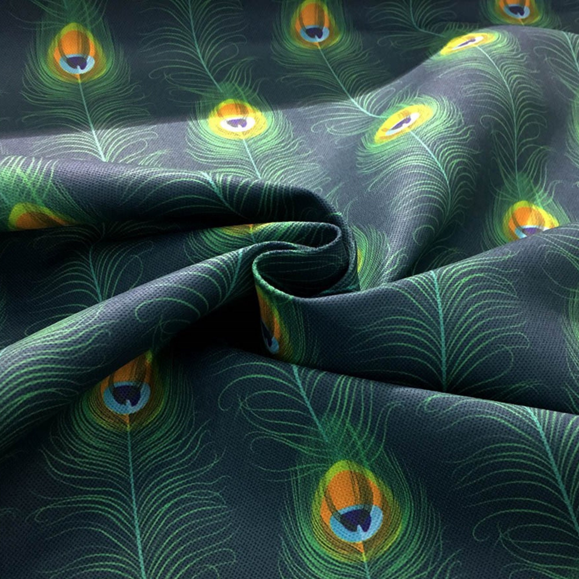 Peacock Upholstery Fabric by the Yard Green Exotic Bird Etsy