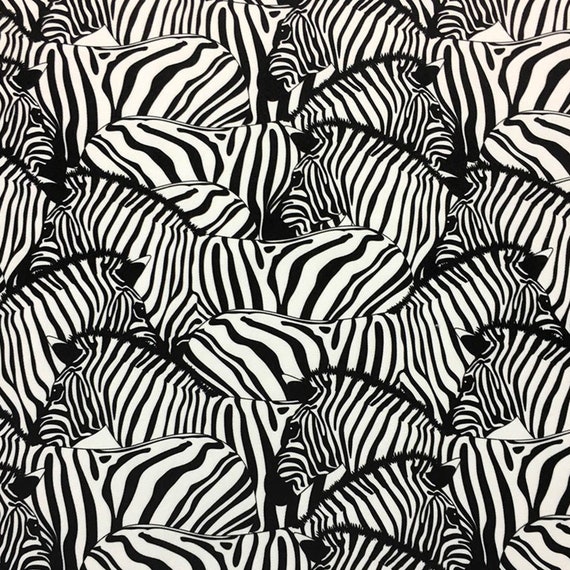Zebra Print Fabric by the Yard, Black and White Zebra Herd Animal Print  Home Decor Drapery Tapestry Upholstery Fabric for Chair Sofa Couch 