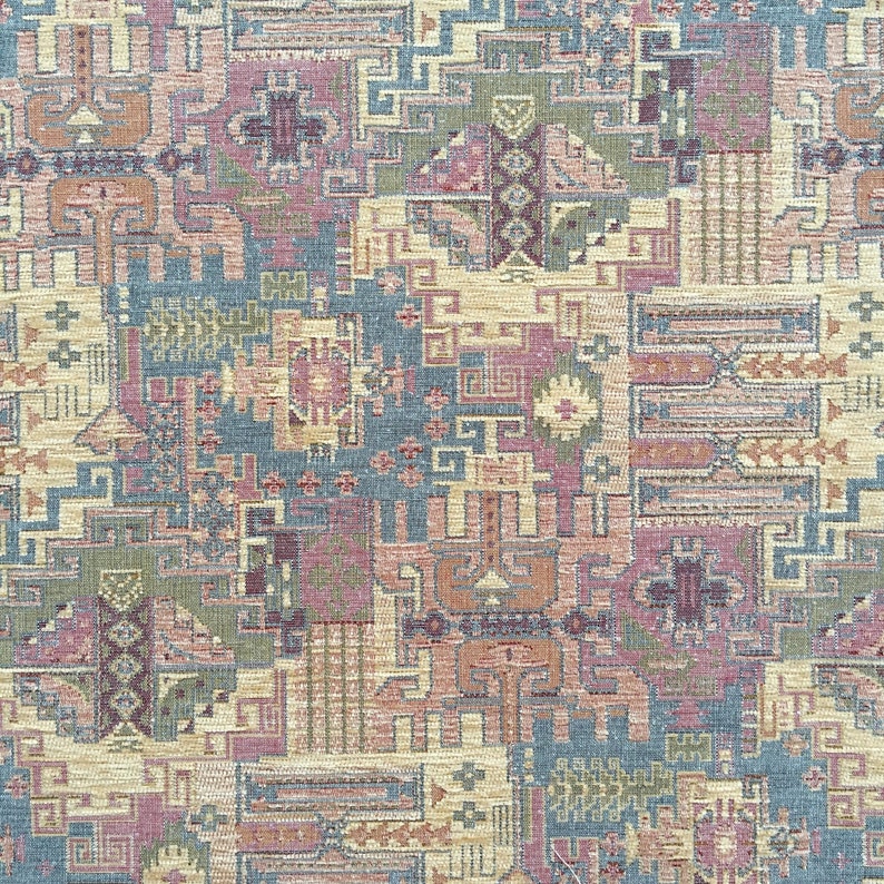 Upholstery Kilim Fabric by the Yard Ivory Turkish Boho Tribal Etsy