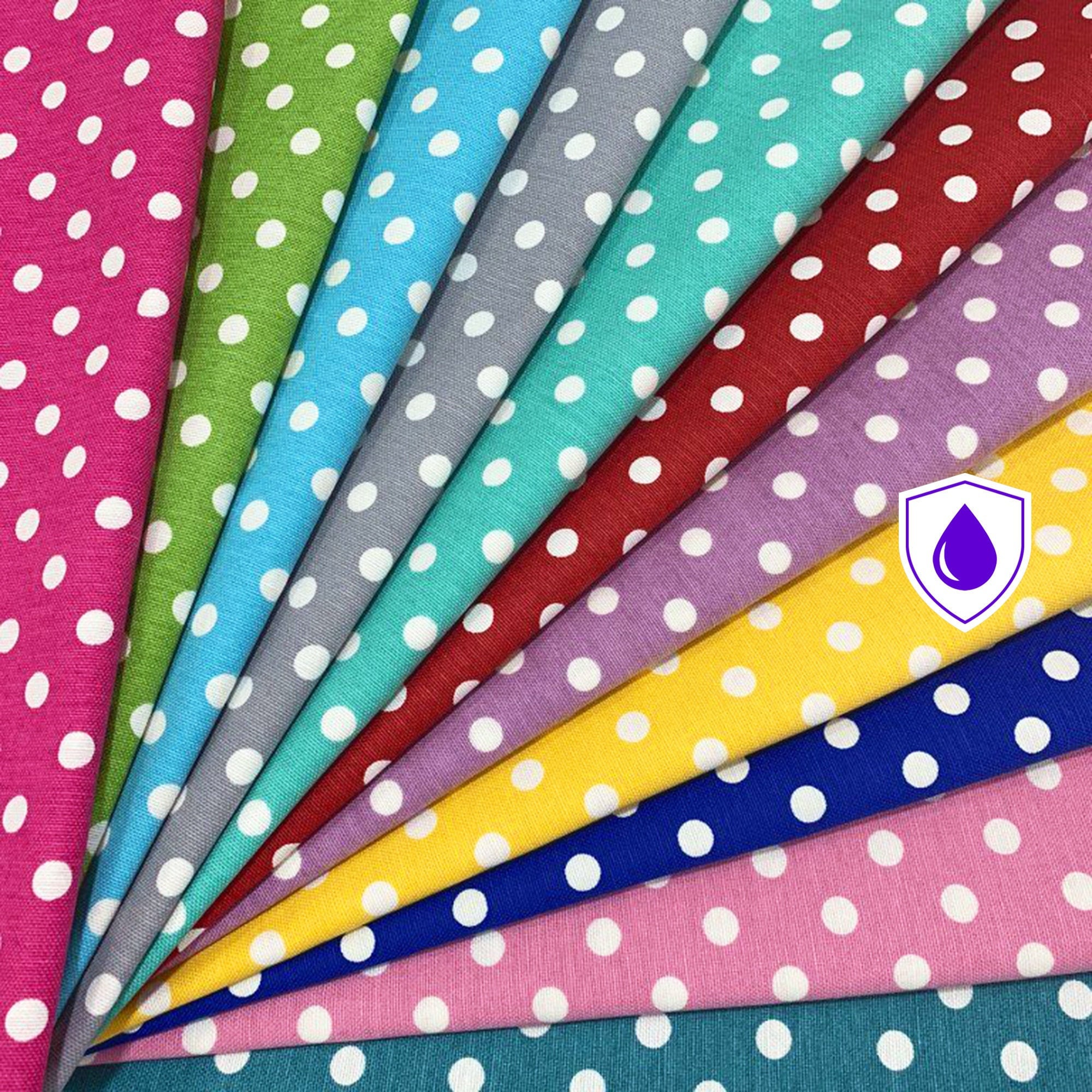 Royal Blue Polka Dot Fabric Water Resistant Cotton Canvas Etsy