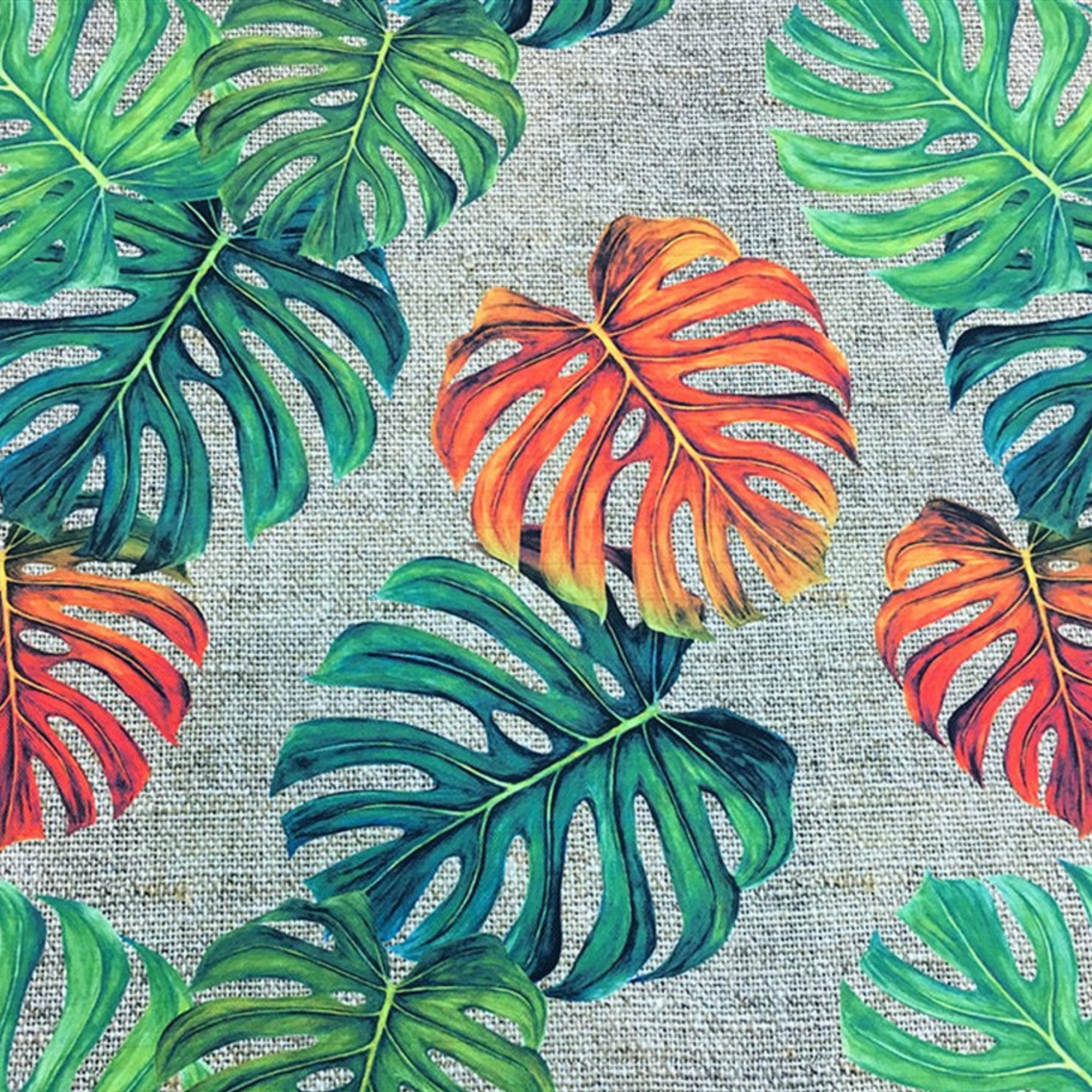 Tropical Upholstery Fabric by the Yard Monstera Leaves on Etsy