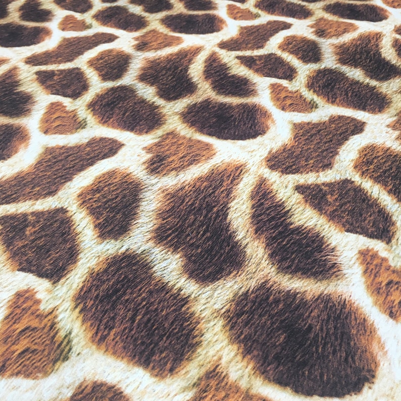Giraffe Print Fabric by the Yard Brown Animal Fur Pattern | Etsy