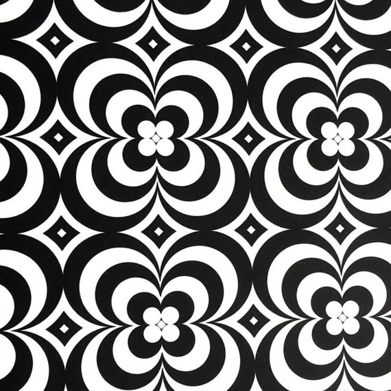 Rideau tissu imprimé géométrique noir et blanc