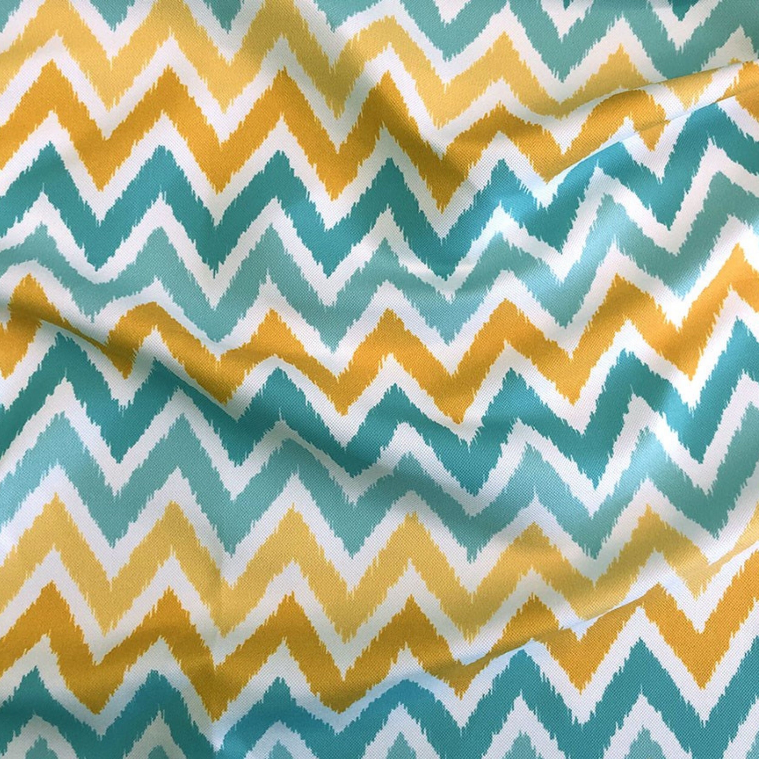 Moderne Chevron Zickzack Stoff Bulk Stock Boho gelb blau Etsy