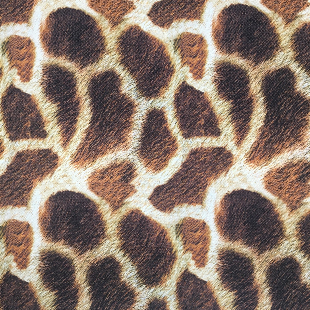 Giraffe Print Fabric by the Yard Brown Animal Fur Pattern - Etsy 日本