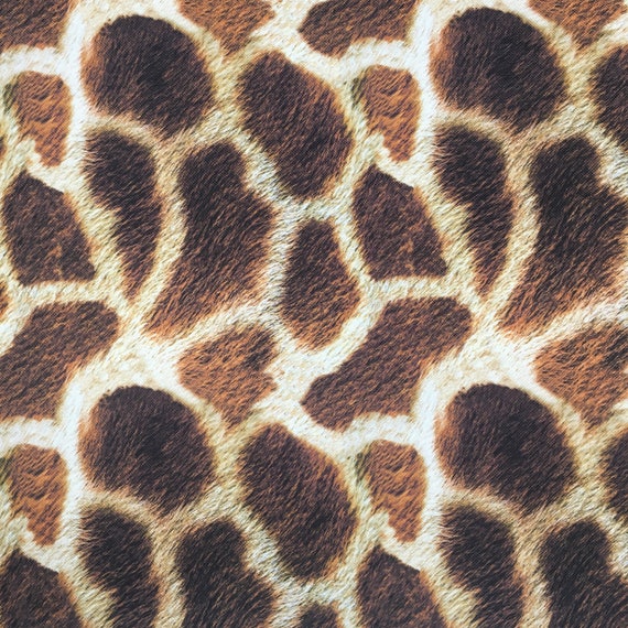 Giraffe Print Fabric by the Yard, Brown Animal Fur Pattern Print