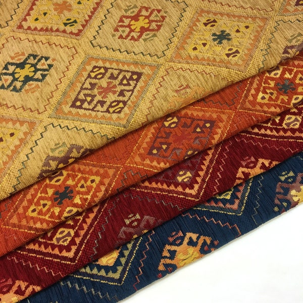 Tissus d'ameublement kilim turc bohème occidental aztèque tissé chenille matériau ottoman tapisserie meubles canapé fauteuil canapé tissu par mètre