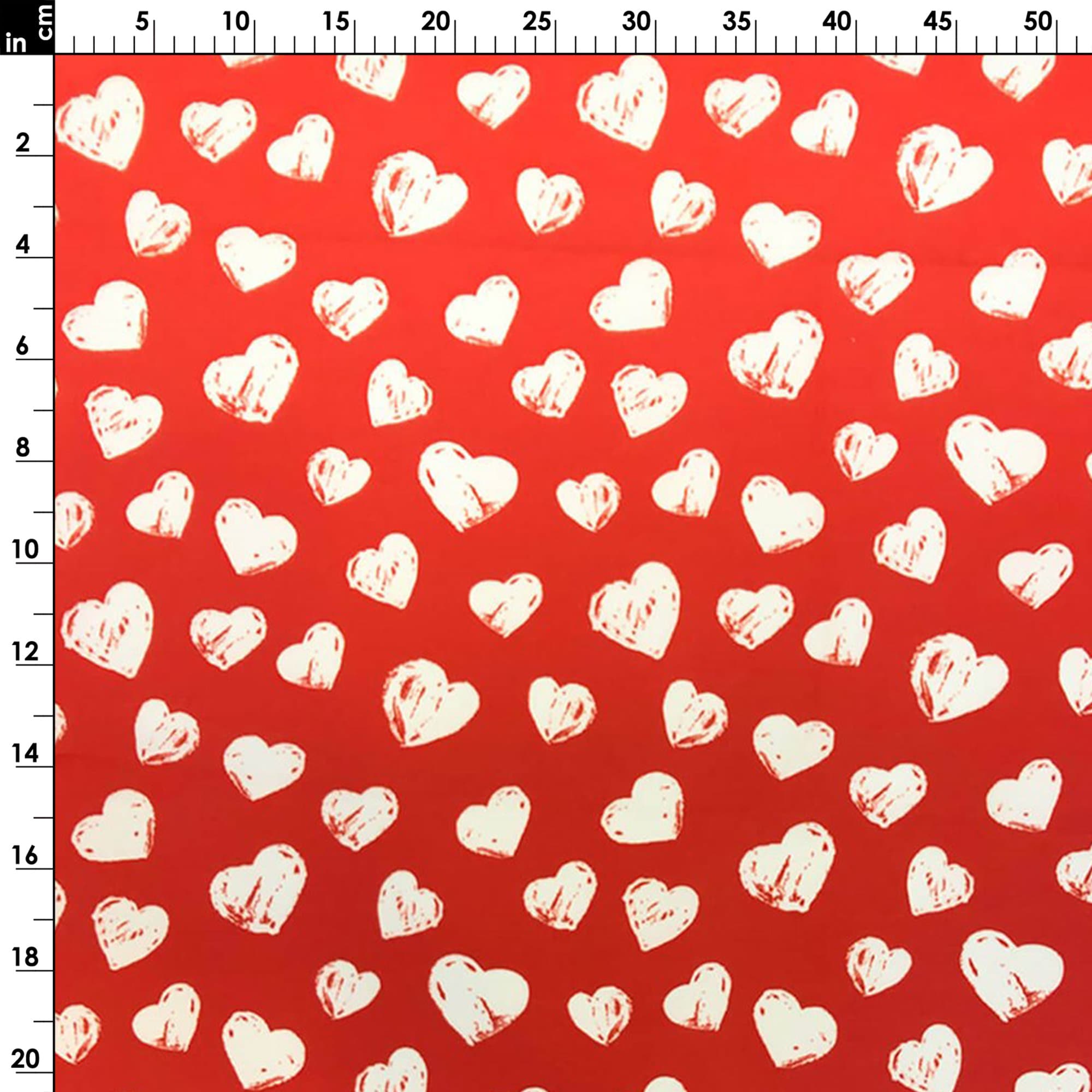Red Heart Print Fabric by the Yard Hearts Love Print Bag Home Etsy