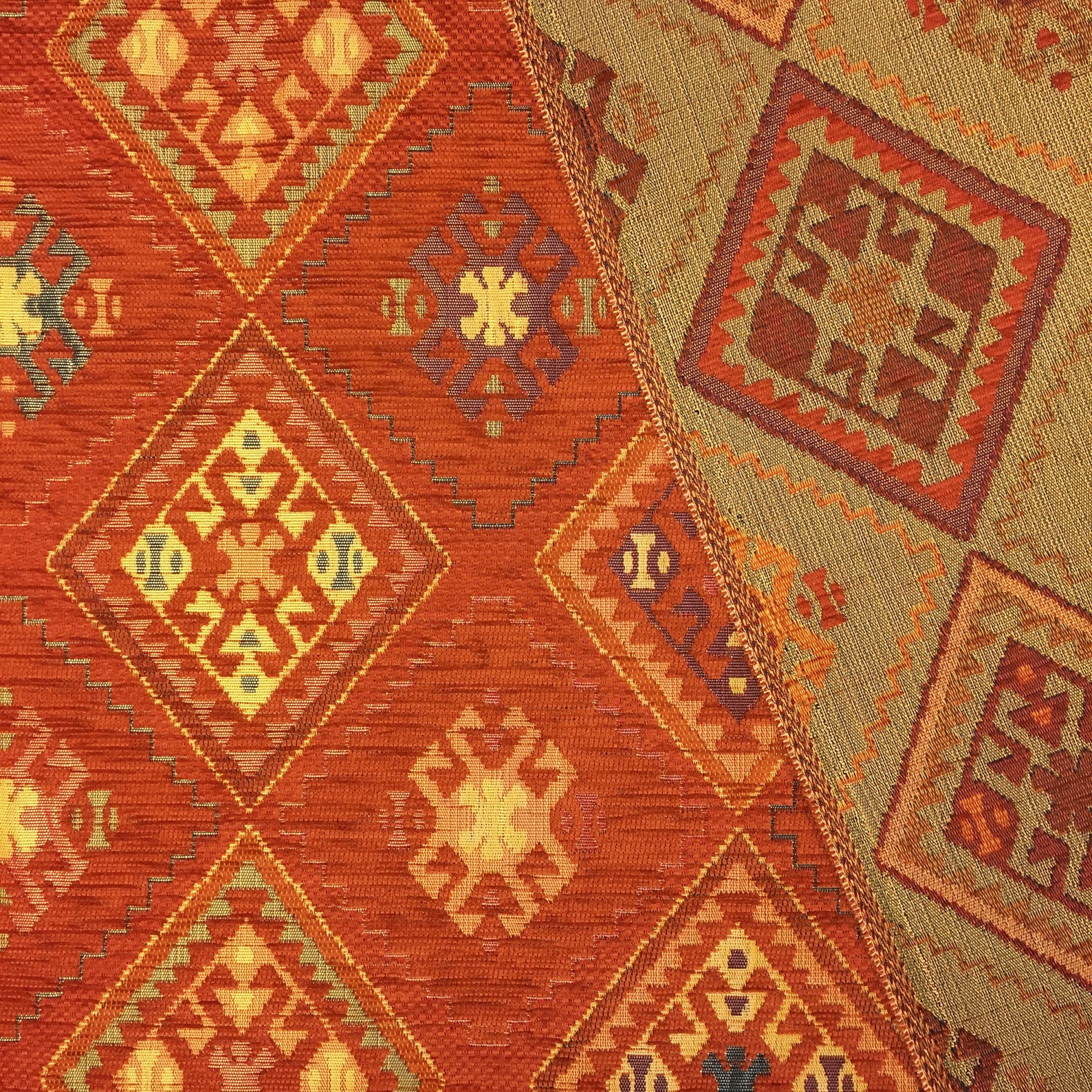 Kilim Upholstery Fabrics by the Yard Turkish Boho Tribal Etsy