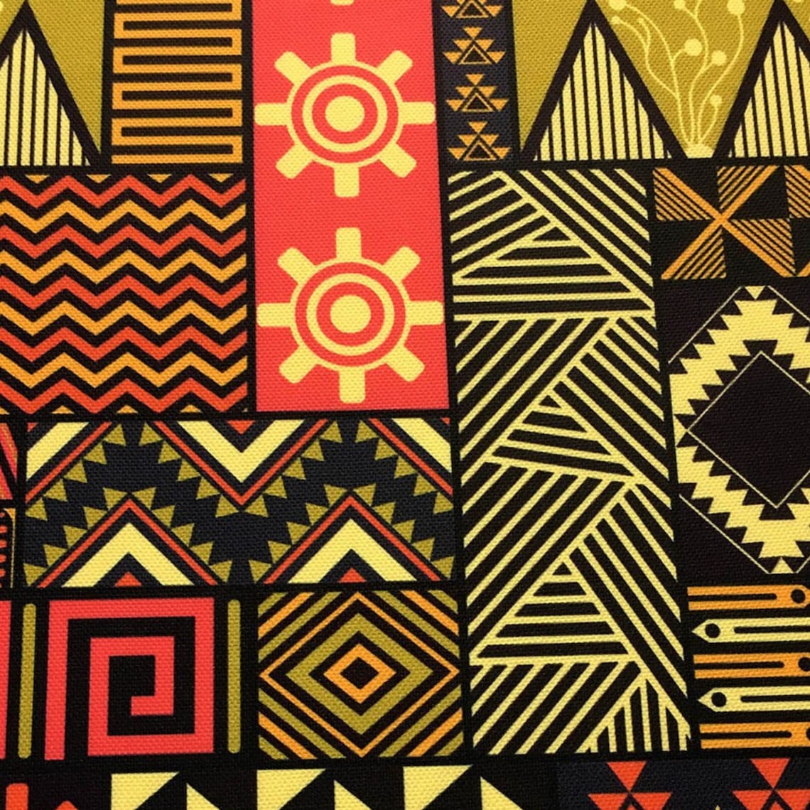 Tribal African Upholstery Fabric by the Yard Red Boho Ethnic Etsy