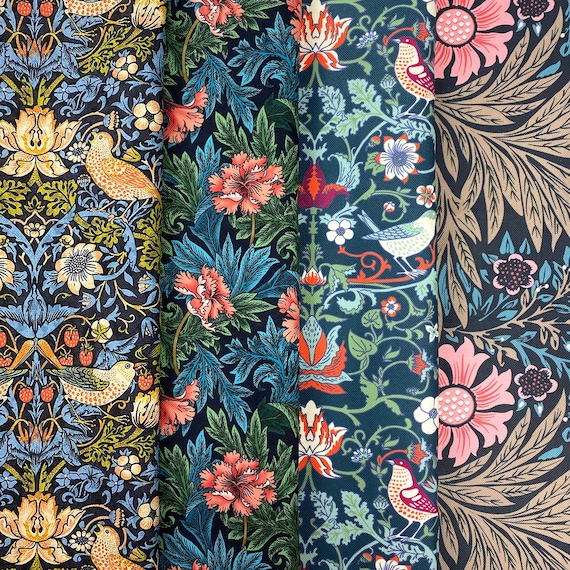 William Morris Fabrics Strawberry Thief Flower Bird Art Print - Etsy UK