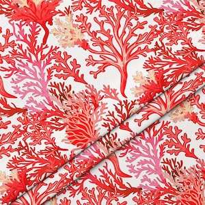 Coral Reef Upholstery Fabric, Coastal Nautical Ocean Sea Print Fabric, Home Decor Curtain Furniture Chair Sofa Tapestry Fabric by the Yard